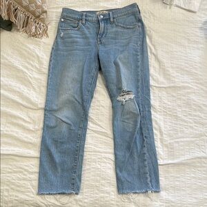 Madewell Light Blue Distressed Ankle Jeans